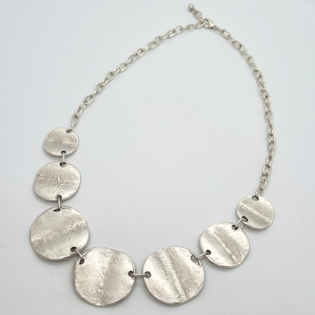 Waves Silver Necklace - Boho Style