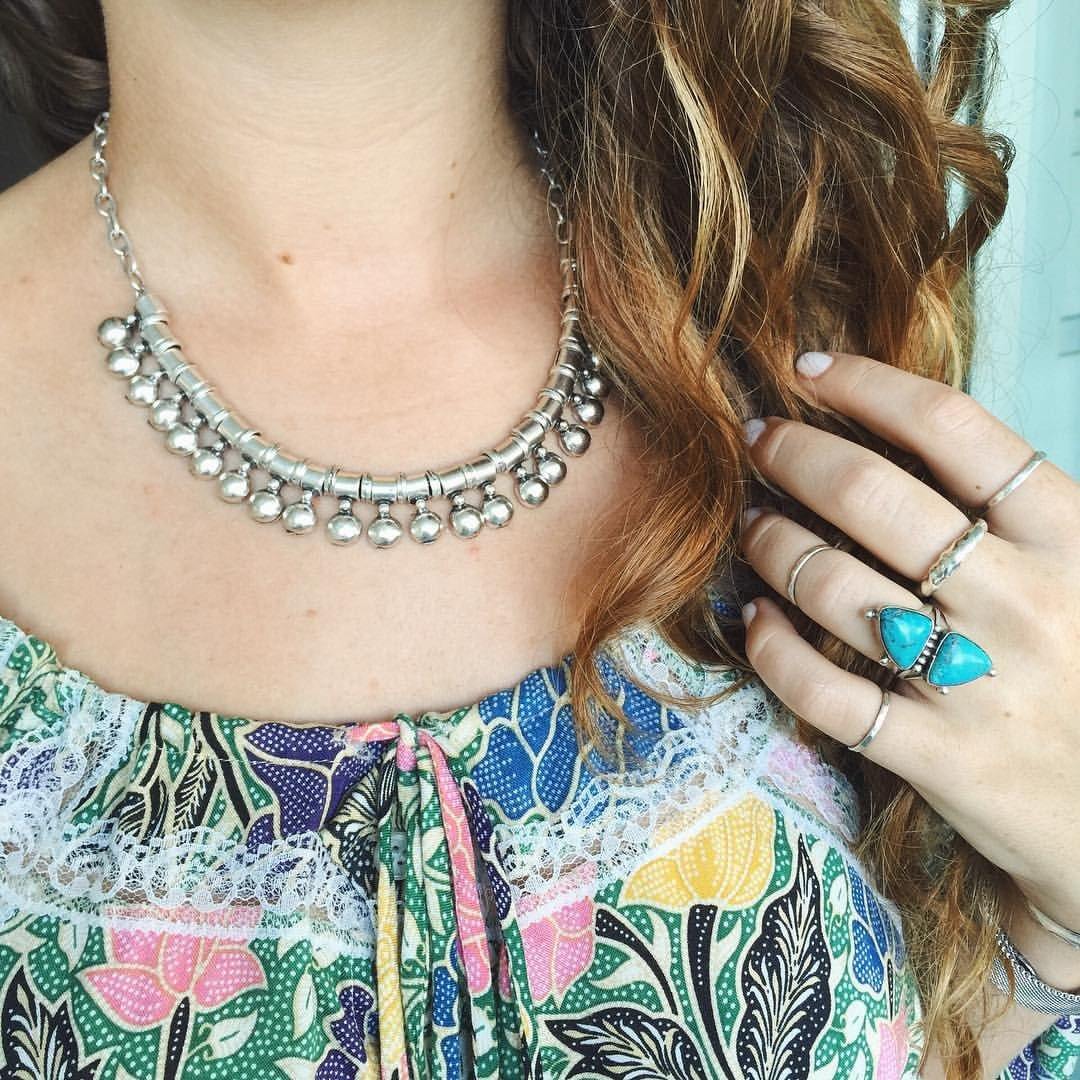 Anatolian boho necklace on chain