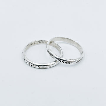 Sterling Silver Patterned Navajo Ring