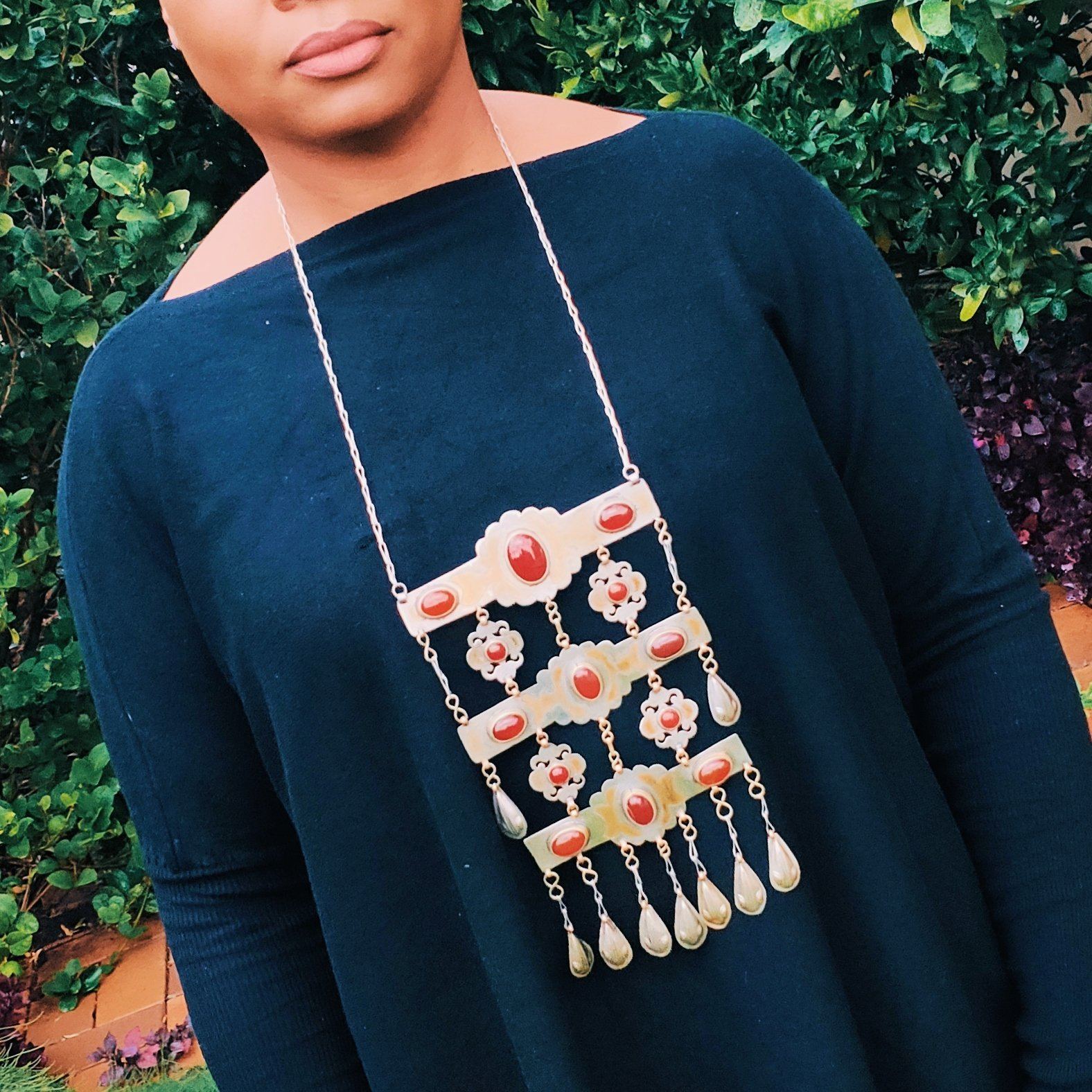 Vintage style Turkmen Teke Necklace - Carnelian