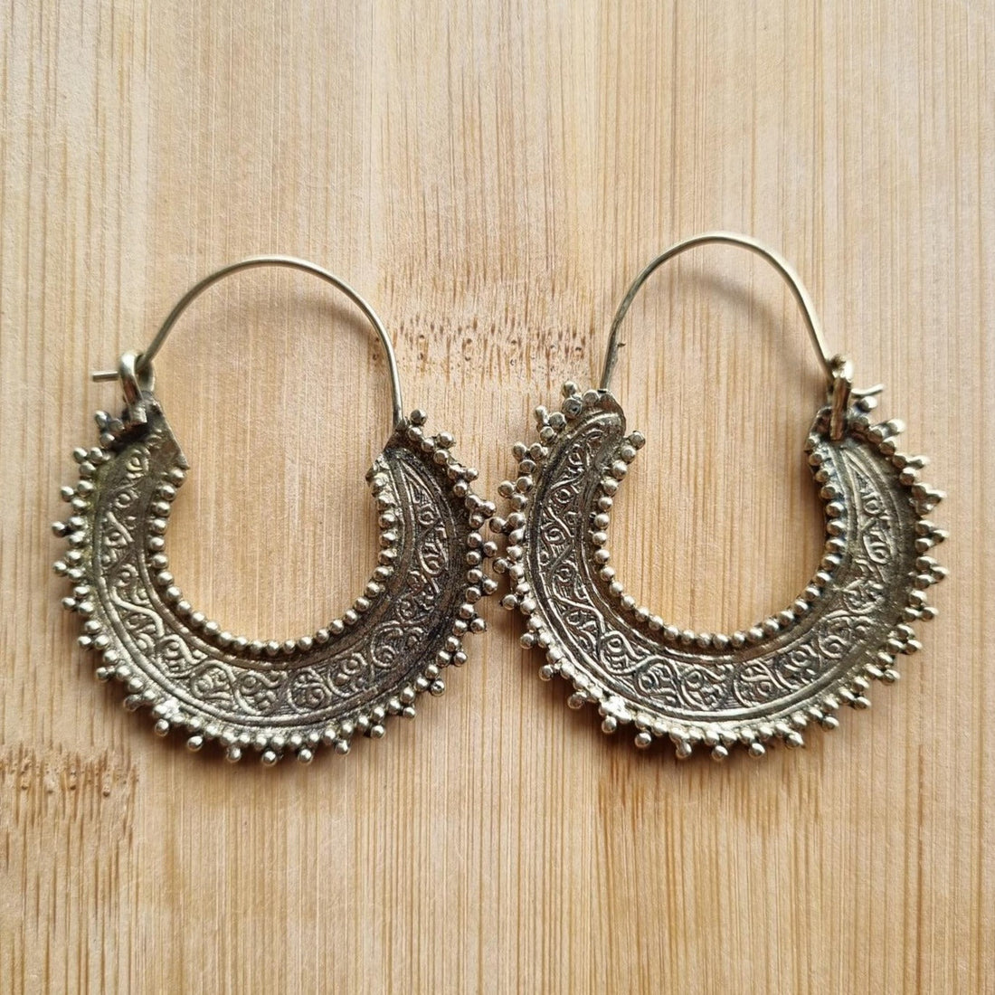 Gold Gypsy Tribal Hoop Earrings