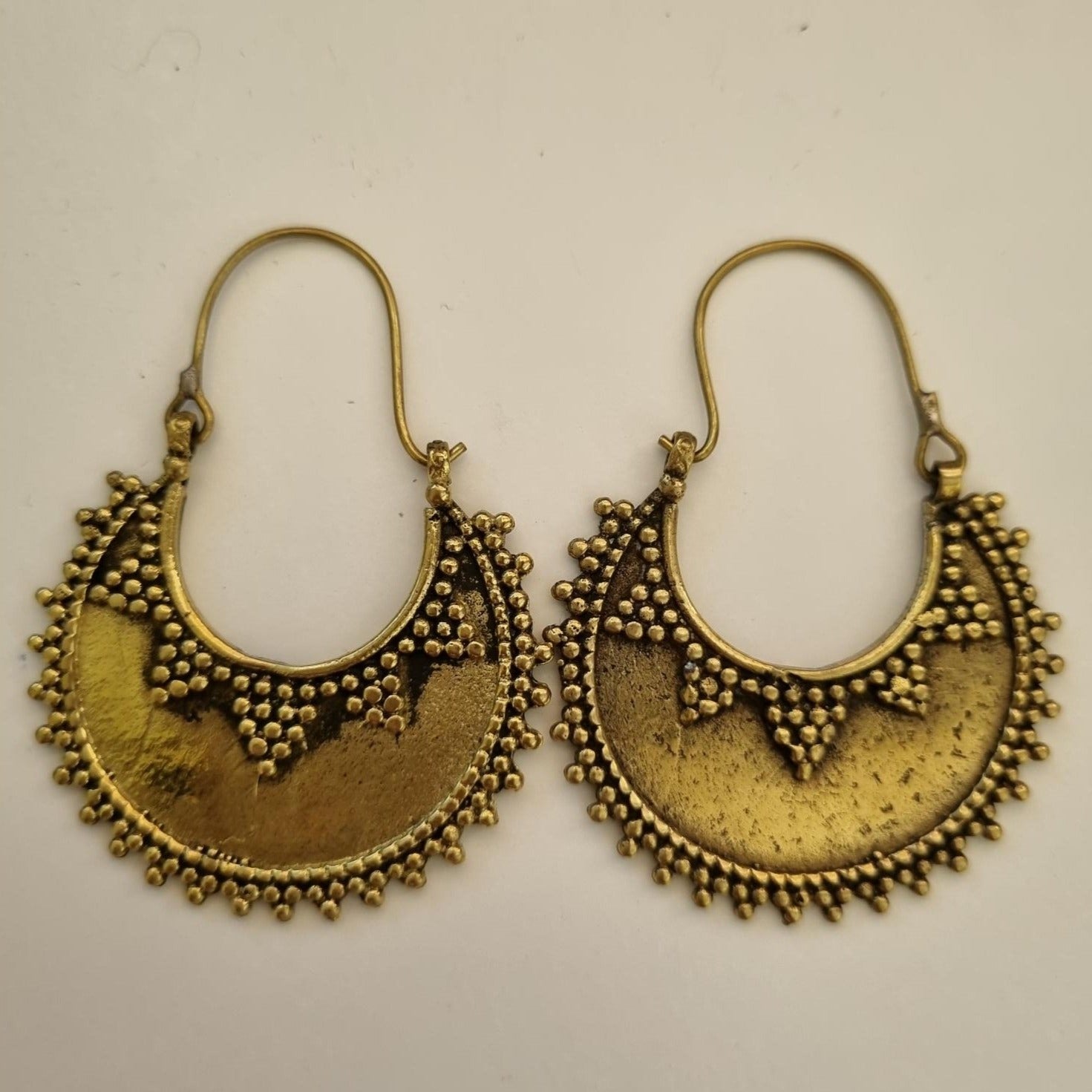 Gold Gypsy Tribal Hoop Earrings