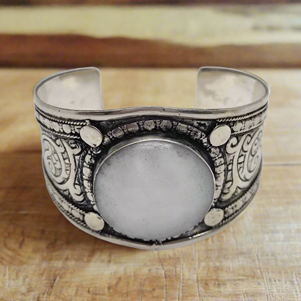 Stone Kuchi Tribal Boho Cuff - Small