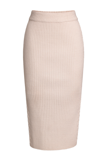 Eva Ribbed Midi Skirt | Ivory