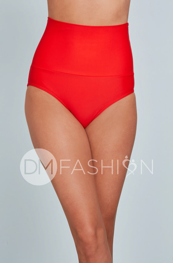 Banded Midrise Bottom - Cherry Red