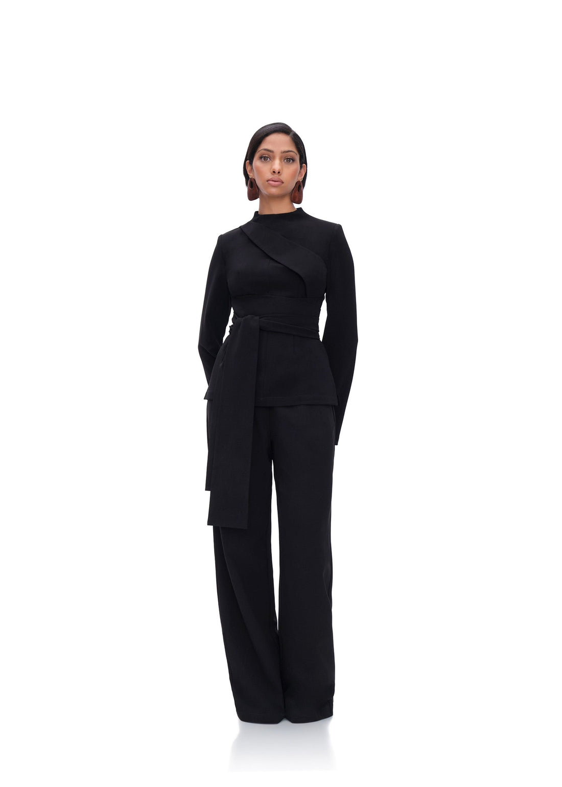 Uta High Waist Bootcut Pants | Onyx