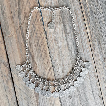 Anatolian boho necklace with coins