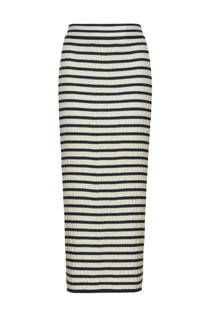 Striped Knit Midi Tube Skirt