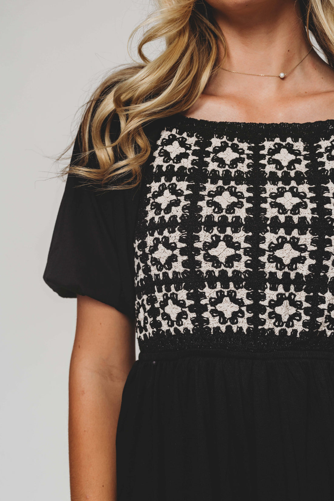 Norah Black Crochet Midi Dress - FINAL SALE