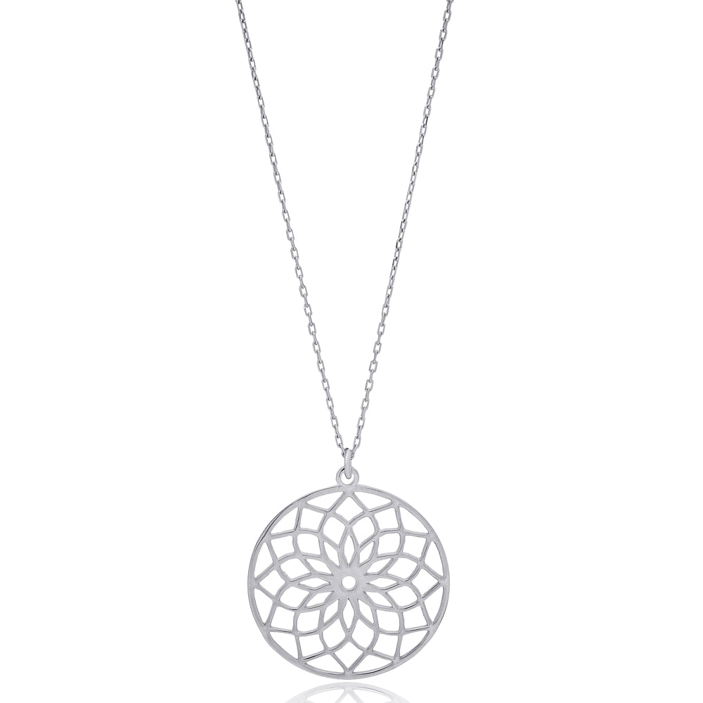 Delilah Flower Necklace - Handmade Turkish 925 Sterling Silver