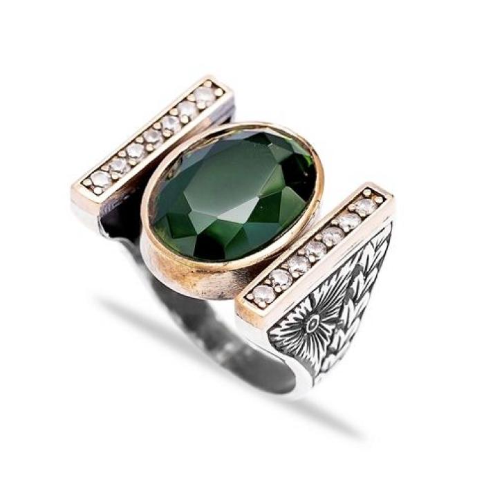 Emerald Goddess Ring - Sterling Silver