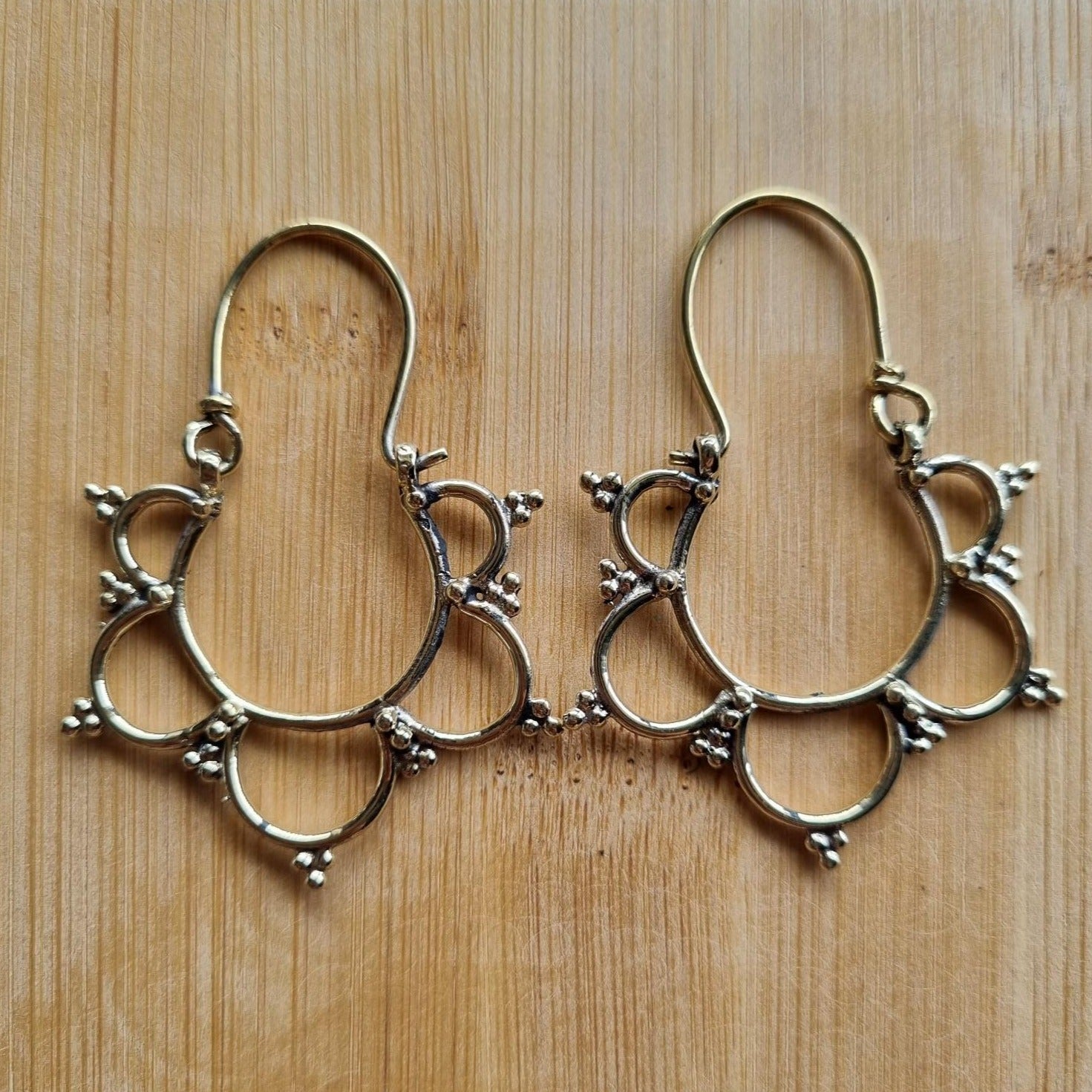 Flower tribal hoop earrings