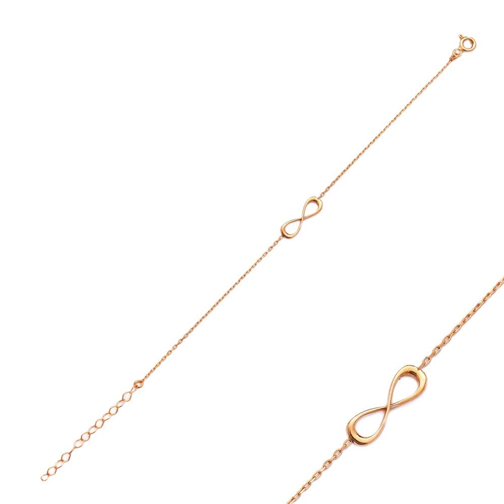 Infinity boho bracelet - Sterling Silver Rose Gold Plated