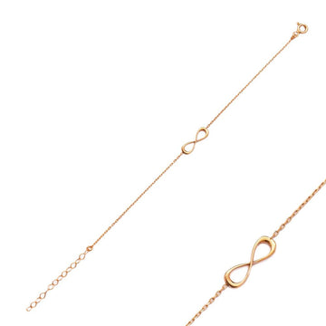 Infinity boho bracelet - Sterling Silver Rose Gold Plated