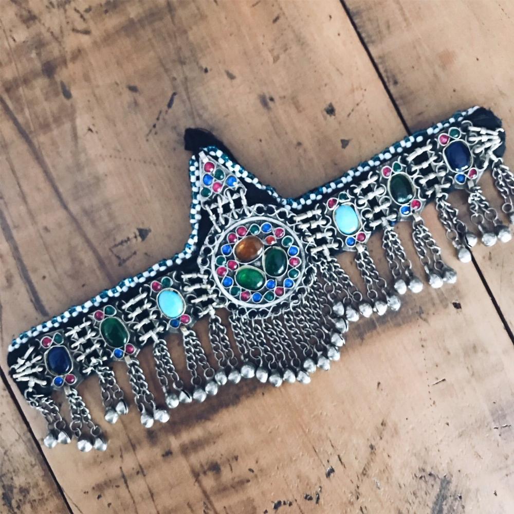 Afghan Kuchi Tribal Headpiece - Jewelled Medallion