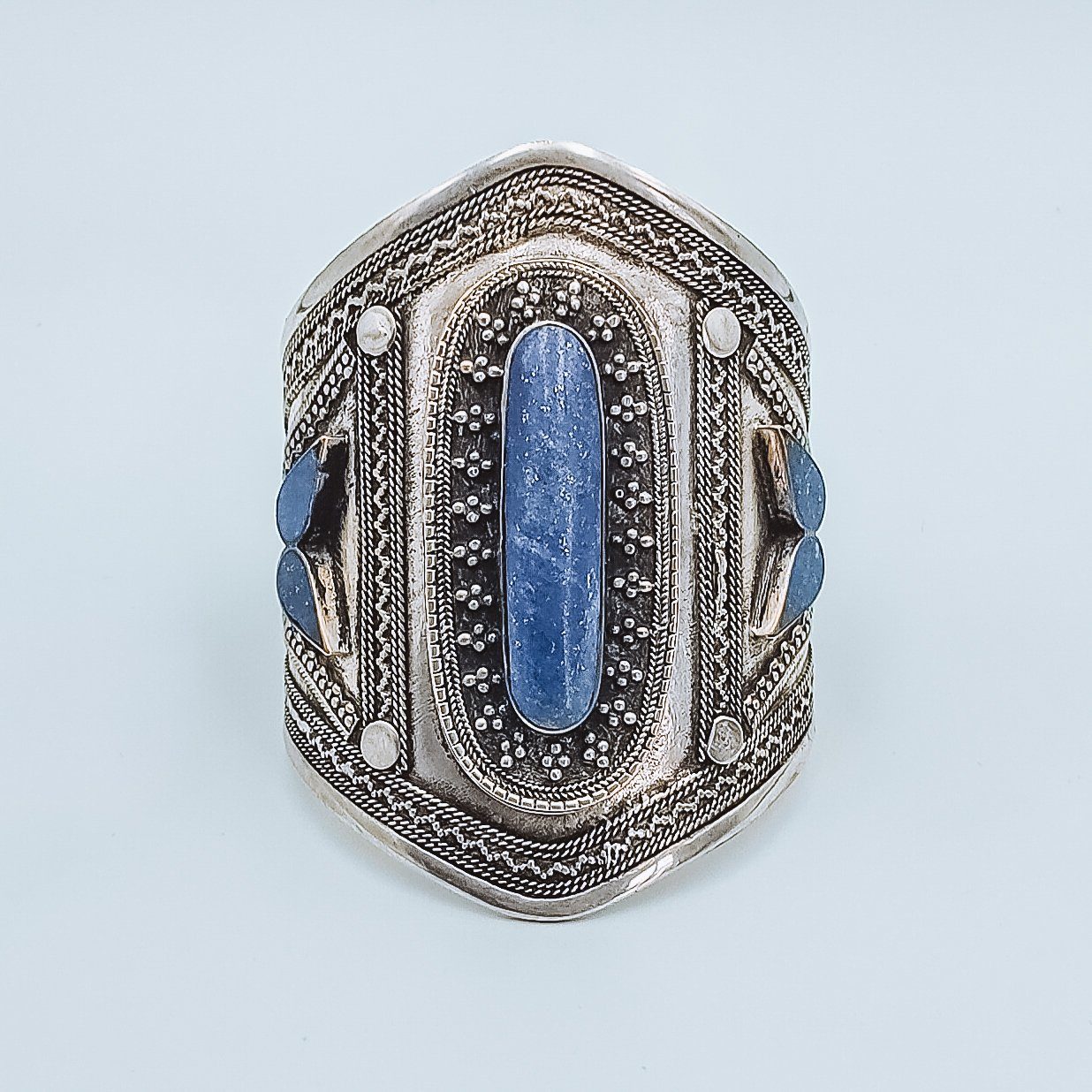 Lapis lazuli tribal boho cuff
