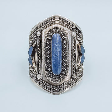 Lapis lazuli tribal boho cuff