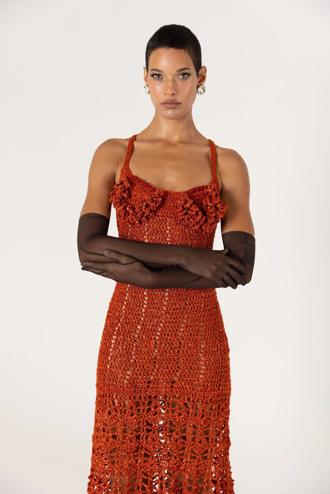 Terracotta Crochet Dress