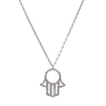 Sterling Silver Hamsa Pendant on Chain