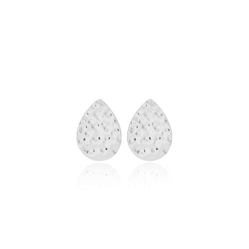 Platinum Pressed Metal Earrings - Sterling silver