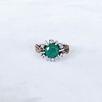 Vintage Ottoman Ring - Emerald - Sterling Silver