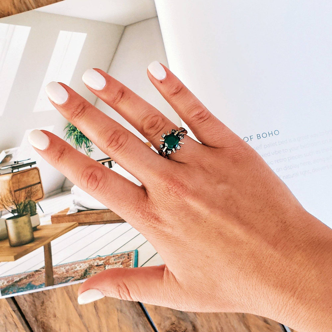 Vintage Ottoman Ring - Emerald - Sterling Silver