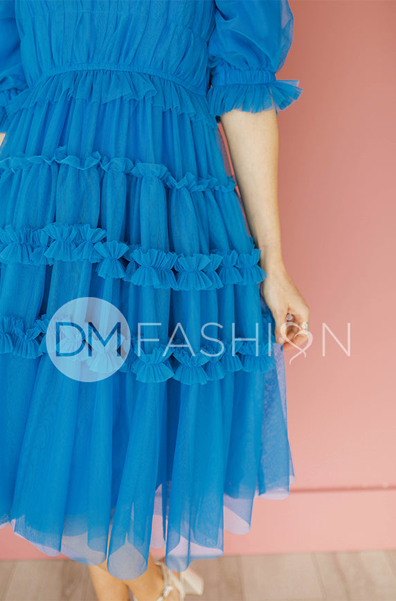 Sasha Princess Blue Dress - DM Exclusive - Maternity Friendly - FINAL SALE