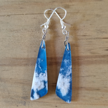 Clouds Over The Ocean - Boho Stone Earrings