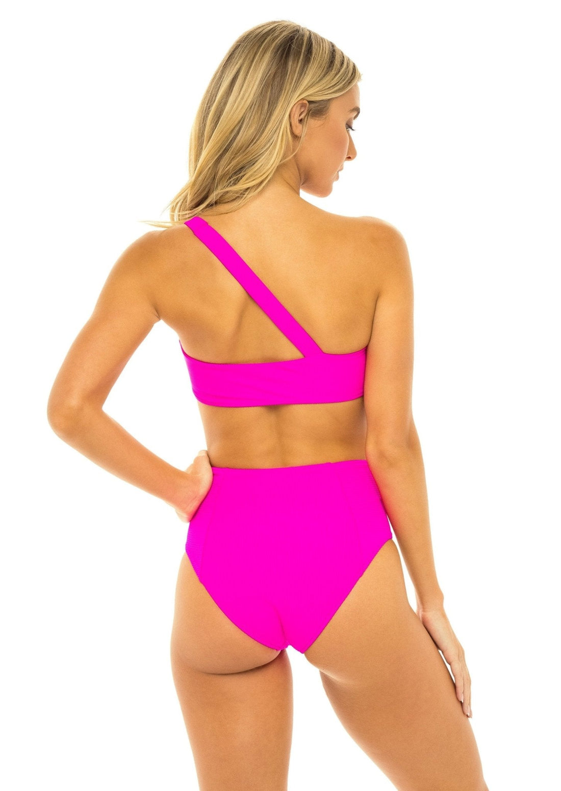 Laguna High Waist Bikini Bottom - Passion Pink