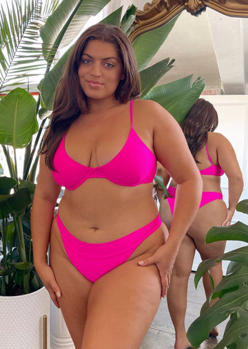 London Banded Cheeky Bikini Bottom - Passion Pink