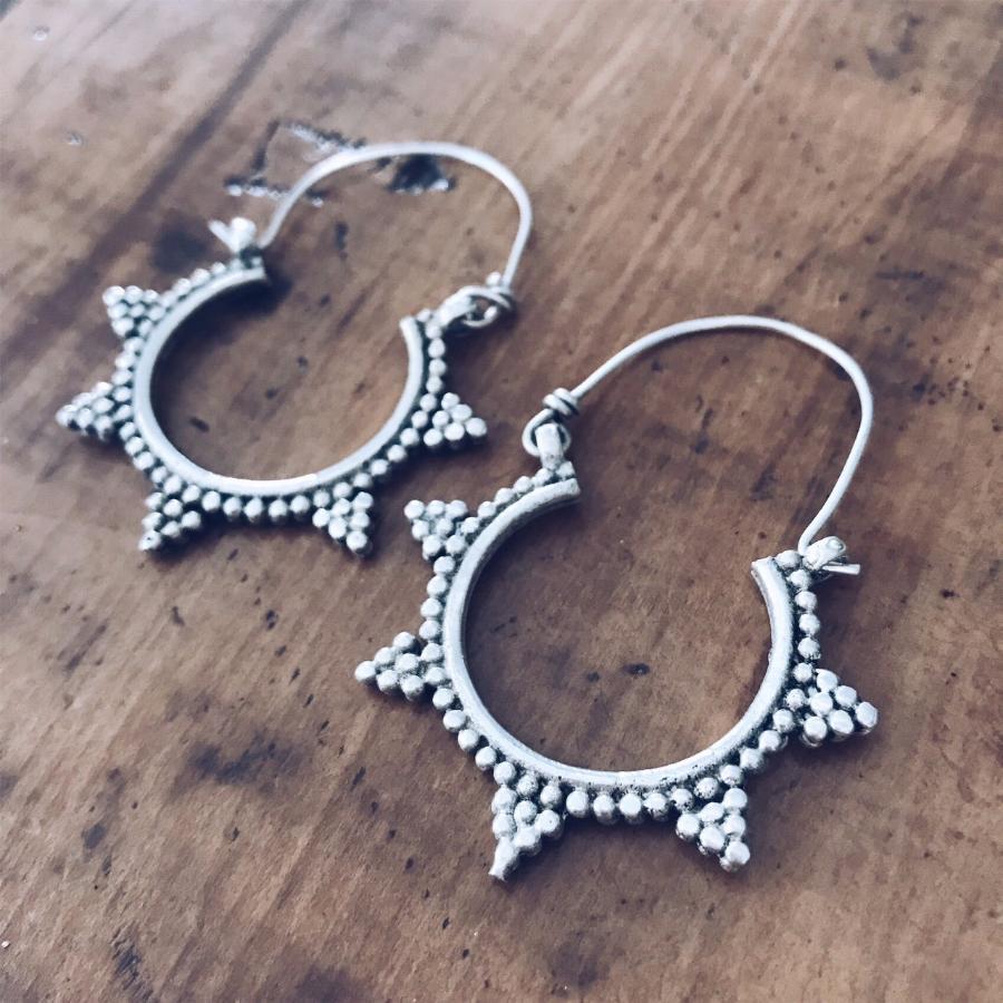 Spike tribal hoop earrings