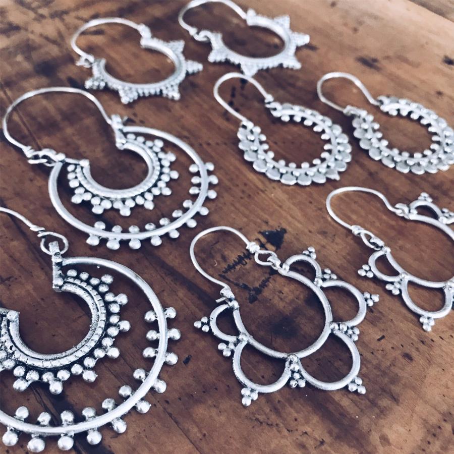 Spike tribal hoop earrings